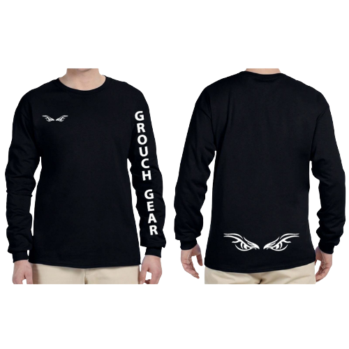 Men s Long Sleeve with Writing on Sleeve Variety of Colors 3XL Black