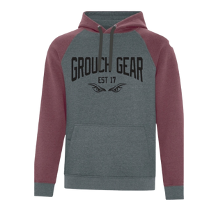 Men's Pullover Hoodie Grey and Red