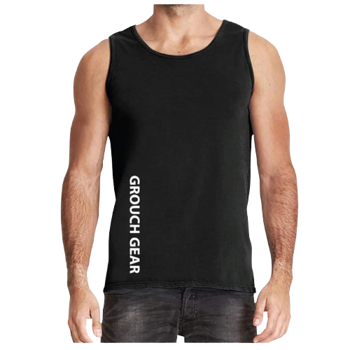 Men's Black Tank Writing on Side