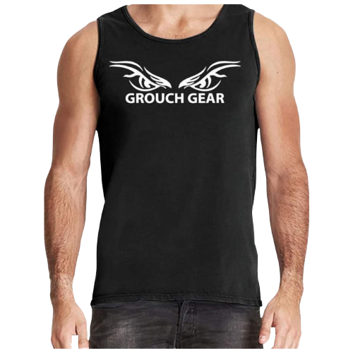 Men's Black Tank Writing on Front