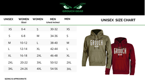 Unisex Initial Pullover Hoodie ~ Variety of Colors Size Chart