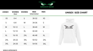 Unisex Everyday Fleece Pullover Hoodie ~ Variety of Colors - Puff Writing Size Chart